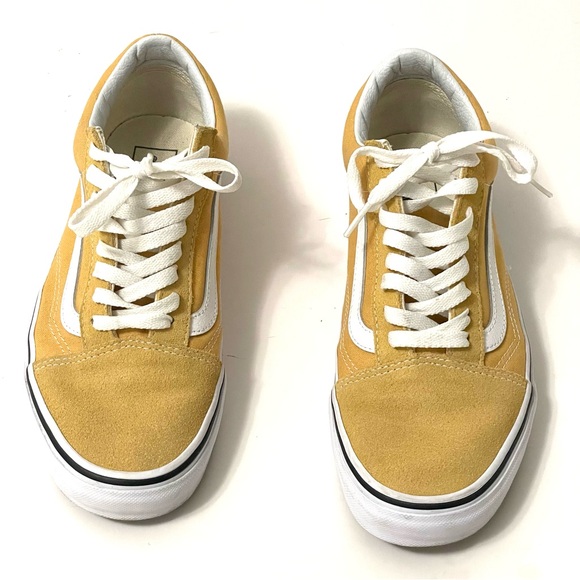 Vans Old Skool Yellow Mustard Canvas Suede Unisex Shoes 7M W 8.5 - Picture 2 of 12